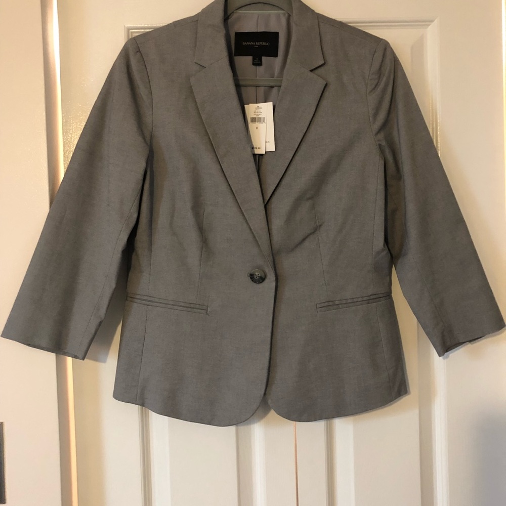 Banana Republic gray 3/4 sleeve blazer